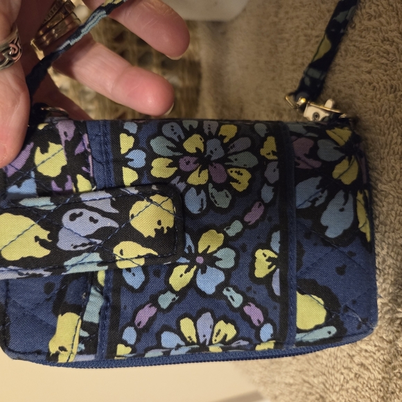 Vera Bradley Blue and Yellow Clutches / Wrislet W/ Intricate Design NWOT PRETTY